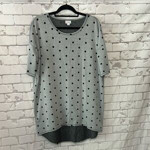 LuLaRoe Gray Top with Black Accents Size Large